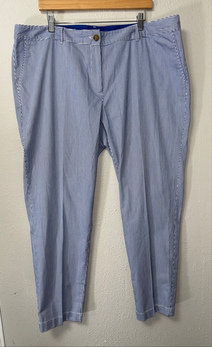 Talbots Weekend Chino Pants Women's 16W Striped Nautical Straight Preppy Beach